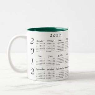 Caneca De Café Em Dois Tons Calendrier 2012 français