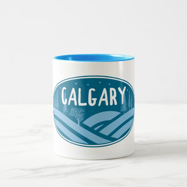 Caneca De Café Em Dois Tons Calgary Alberta Ao Ar Livre (Centro)