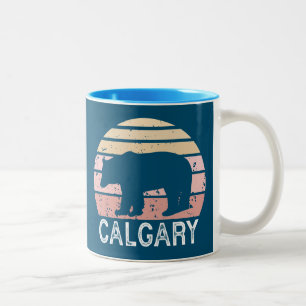 Caneca De Café Em Dois Tons Calgary Alberta Retro Bear