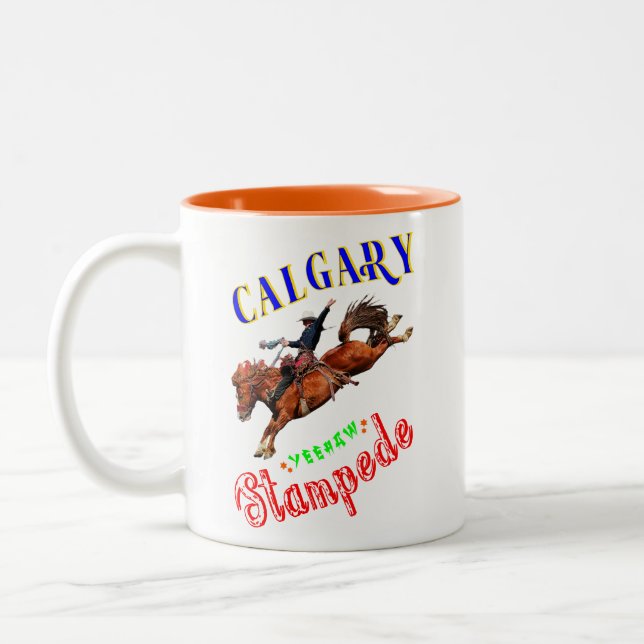 Caneca De Café Em Dois Tons Calgary Yeehaw Stampede (Esquerda)