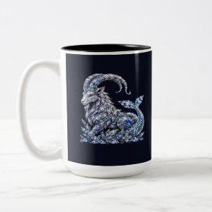 Caneca De Café Em Dois Tons Cálice de Cristal Capricórnio   Zodíaco Luxo