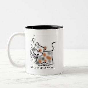 Caneca De Café Em Dois Tons Calico RESCUE...é uma coisa de amor!