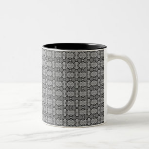 Caneca De Café Em Dois Tons Calidoscópio cinza