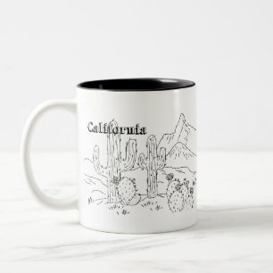 Caneca De Café Em Dois Tons California Art Mojave National Preserve Photos Des