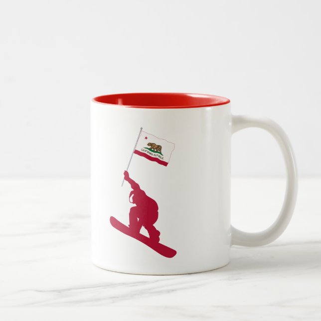 Caneca De Café Em Dois Tons California Flag Snowboard (Direita)