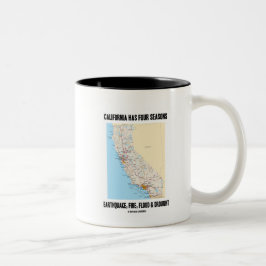 Caneca De Café Em Dois Tons Califórnia tem a inundação do fogo do terremoto de