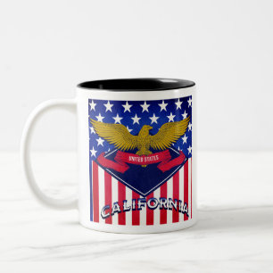 Caneca De Café Em Dois Tons California USA Flag