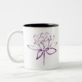 Caneca De Café Em Dois Tons Caligrafia de Lotus (roxa)