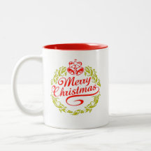 Caligrafia natalícia com Wreath Mug