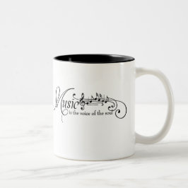 Caneca De Café Em Dois Tons Caligrafia preta dos funcionarios das notas da