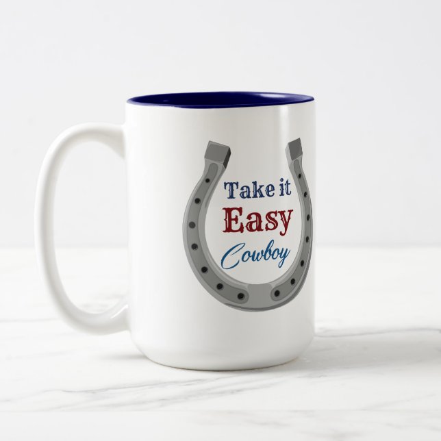 Caneca De Café Em Dois Tons Calma, Cowboy (Esquerda)