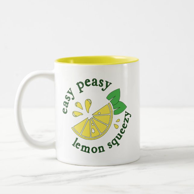 Caneca De Café Em Dois Tons Calma, Lemon Squeezy (Esquerda)