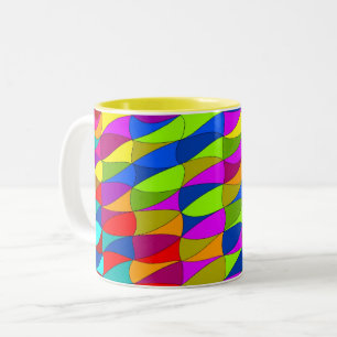 Caneca De Café Em Dois Tons Cama de café com padrão confuso de energia da fl