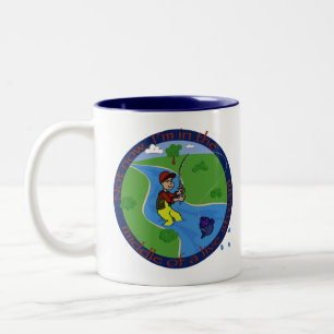 Caneca De Café Em Dois Tons Cama de café de duas tonalidades de pesca ao vivo