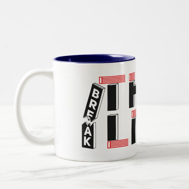 Caneca De Café Em Dois Tons Cama de citação motivacional (Esquerda)