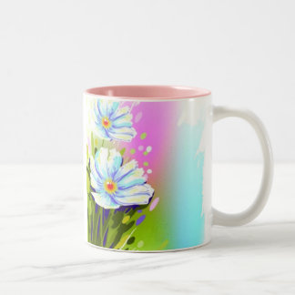 Caneca De Café Em Dois Tons Cama de Flores de Água