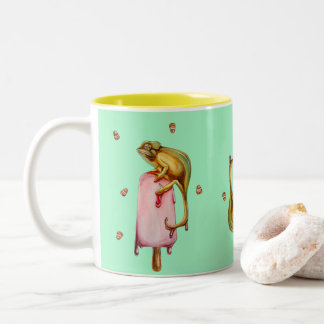 Caneca De Café Em Dois Tons camaleão doce