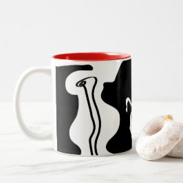 Caneca De Café Em Dois Tons Câmara de Deslocamento: Abstrato preto, branco e v