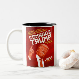 Caneca De Café Em Dois Tons Camarada Trump - Poster soviético