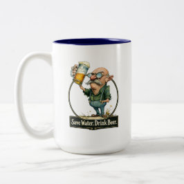 Caneca De Café Em Dois Tons Camarão de Cerveja Engraçado Camiseta Vintage