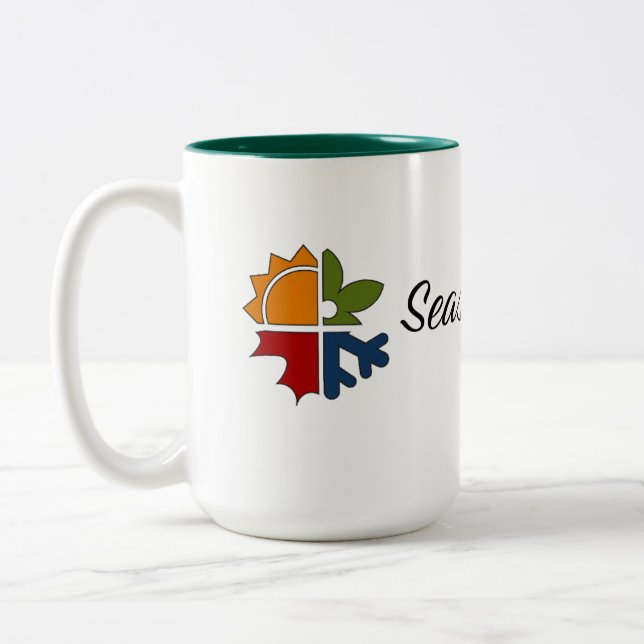 Caneca De Café Em Dois Tons Camas Café Mug - Primavera (Esquerda)