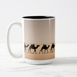 Caneca De Café Em Dois Tons Camel Caravan no deserto