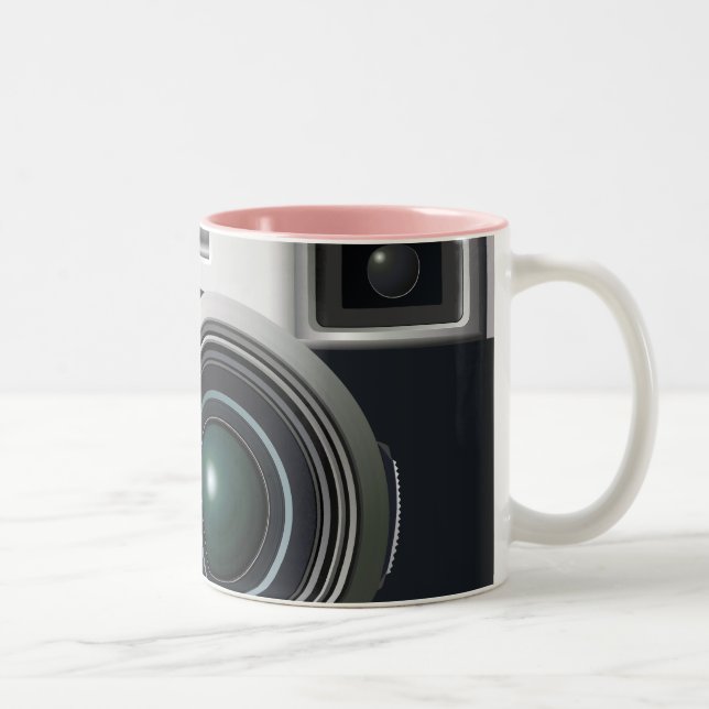 Caneca De Café Em Dois Tons Câmera preta antiga (Direita)