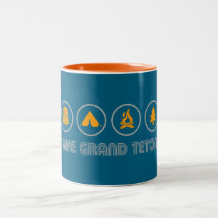Caneca De Café Em Dois Tons Caminhada no Parque Nacional Grand Teton
