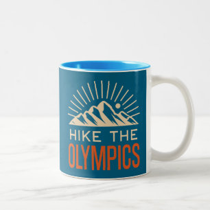Caneca De Café Em Dois Tons Caminhada pelas Montanhas Olímpicas Washington Sun
