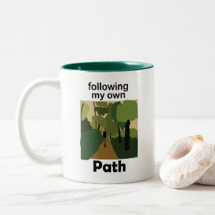 Caneca De Café Em Dois Tons Caminhando Seguindo Meu Próprio Caminho Wanderlust