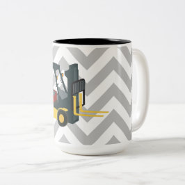 Caneca De Café Em Dois Tons Caminhão de empilhadeira
