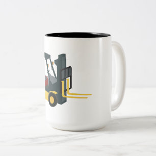 Caneca De Café Em Dois Tons Caminhão de empilhadeira