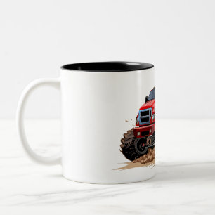 Caneca De Café Em Dois Tons Caminhão monstro de cartum