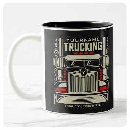 Caneca De Café Em Dois Tons Caminhão Personalizado 18 Caminhoneiro BIG RIG