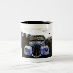 Caneca De Café Em Dois Tons Caminhão Vintage