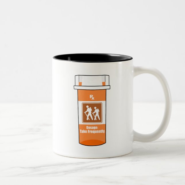 Caneca De Café Em Dois Tons Caminhar É A Minha Droga (Direita)