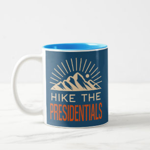 Caneca De Café Em Dois Tons Caminhe pela Presidential Range New Hampshire Sunb