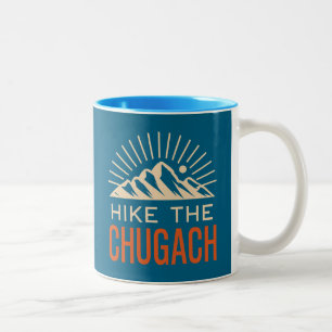 Caneca De Café Em Dois Tons Caminhe pelas Montanhas Chugach Sunburst