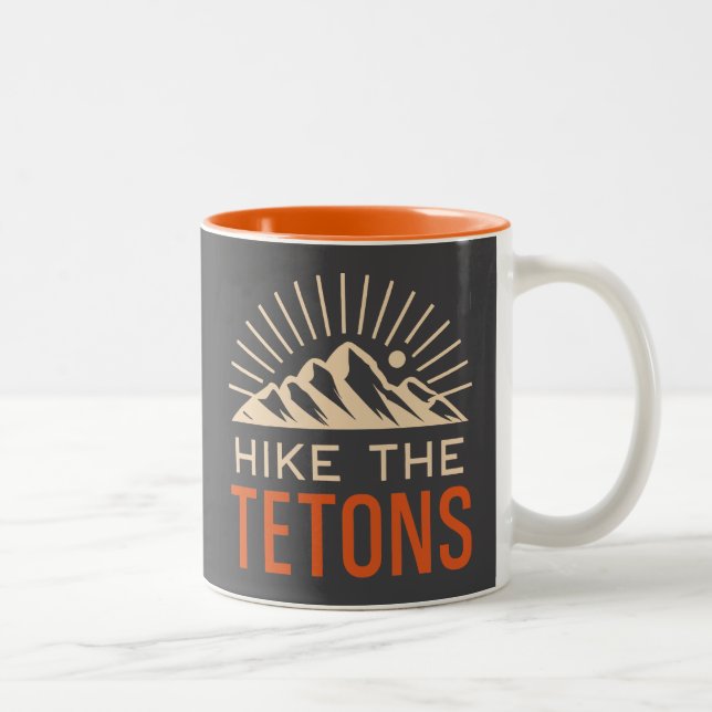 Caneca De Café Em Dois Tons Caminhe pelos Tetons Sunburst (Direita)