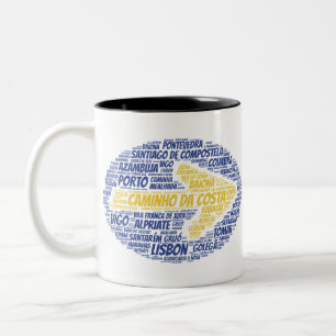 Caneca De Café Em Dois Tons Caminho da Costa Word Art