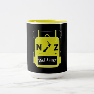 Caneca De Café Em Dois Tons Caminho da Nova Zelândia - Walling NZ - Trail Walk
