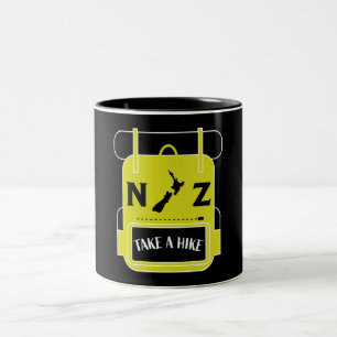 Caneca De Café Em Dois Tons Caminho da Nova Zelândia - Walling NZ - Trail Walk