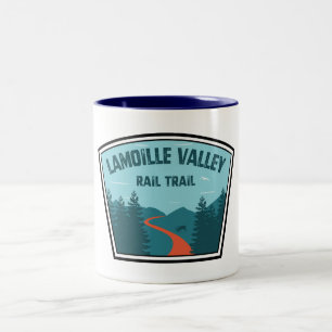 Caneca De Café Em Dois Tons Caminho de ferro do Vale do Lamoille em Vermont