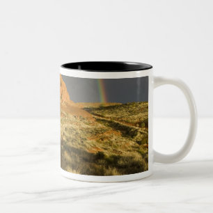 Caneca De Café Em Dois Tons Caminho simples no Red Cliffs Desert Preserve pert