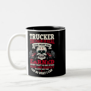 Caneca De Café Em Dois Tons Caminhoneiro Oferece Trailer De Trator Engraçado 1