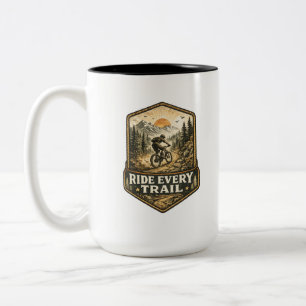 Caneca De Café Em Dois Tons Camisa de Aventura Vintage para Ciclista de Trilha