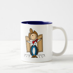 Caneca De Café Em Dois Tons Camisa de Cowboy no Saloon Camisetas e Presentes