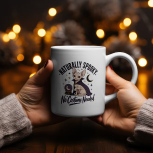 Caneca De Café Em Dois Tons Camisa de Gato Sphynx Naturalmente Assustadora H