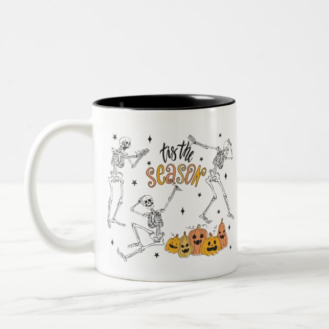 Caneca De Café Em Dois Tons Camisa De Halloween Retroativa, Caveira De Dia de  (Esquerda)