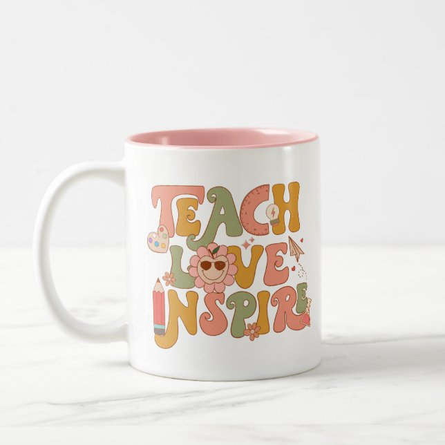 Caneca De Café Em Dois Tons Camisa de Professores da Escola | Daycare Provider (Esquerda)